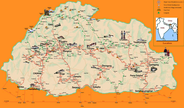 Bhutan map